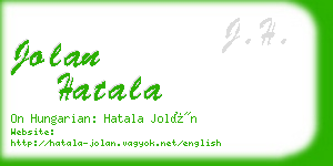 jolan hatala business card